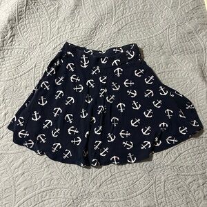 Rue21 Dark Blue Skirt with White Anchor Design
